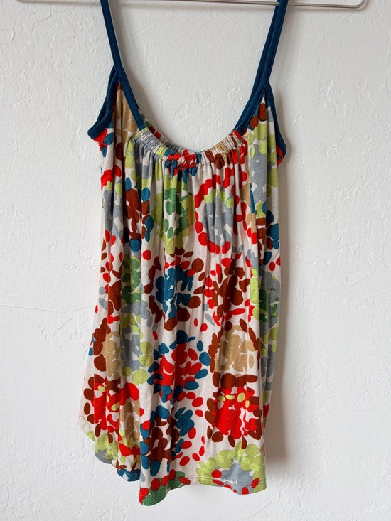 Velvet Tops - Velvet Multicolor Camisole with Teal Straps